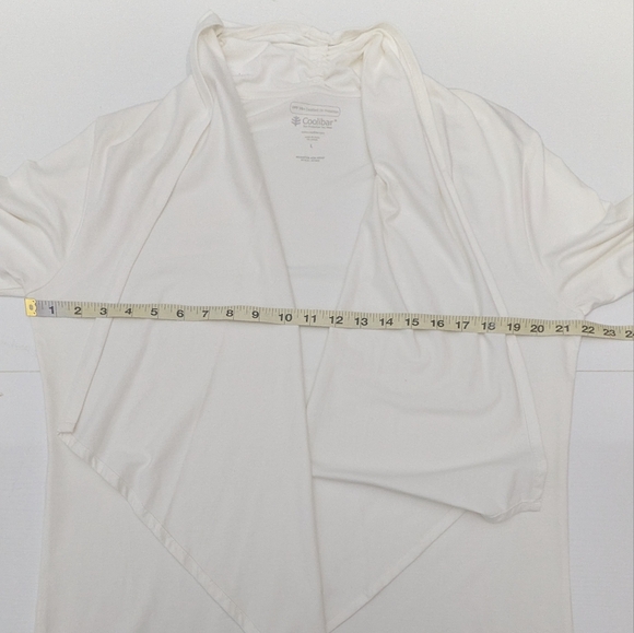 Coolibar Marietas Sun Wrap UPF 50+ Cardigan Sweater White Lightweight Travel L - Picture 5 of 9